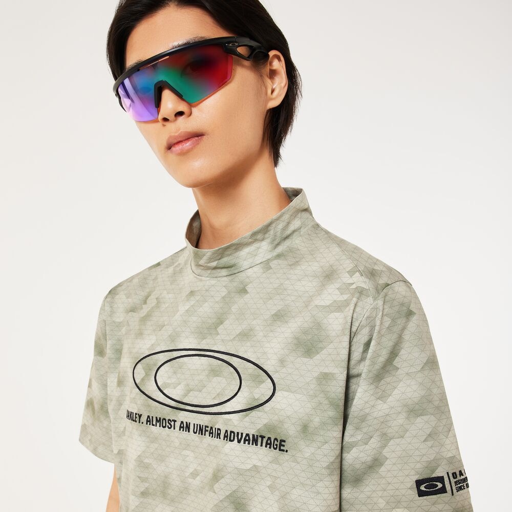 オークリー（OAKLEY）（メンズ）ゴルフウェア 吸汗速乾 O-SYNC PACK ELLIPSE EMB モックネック半袖シャツ FOA407604-392
