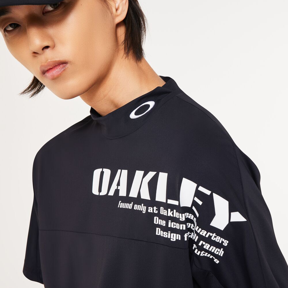 オークリー（OAKLEY）（メンズ）ゴルフウェア 吸汗速乾 接触冷感 TECH COLD SQUARE 半袖モックネックシャツ FOA407677-02E