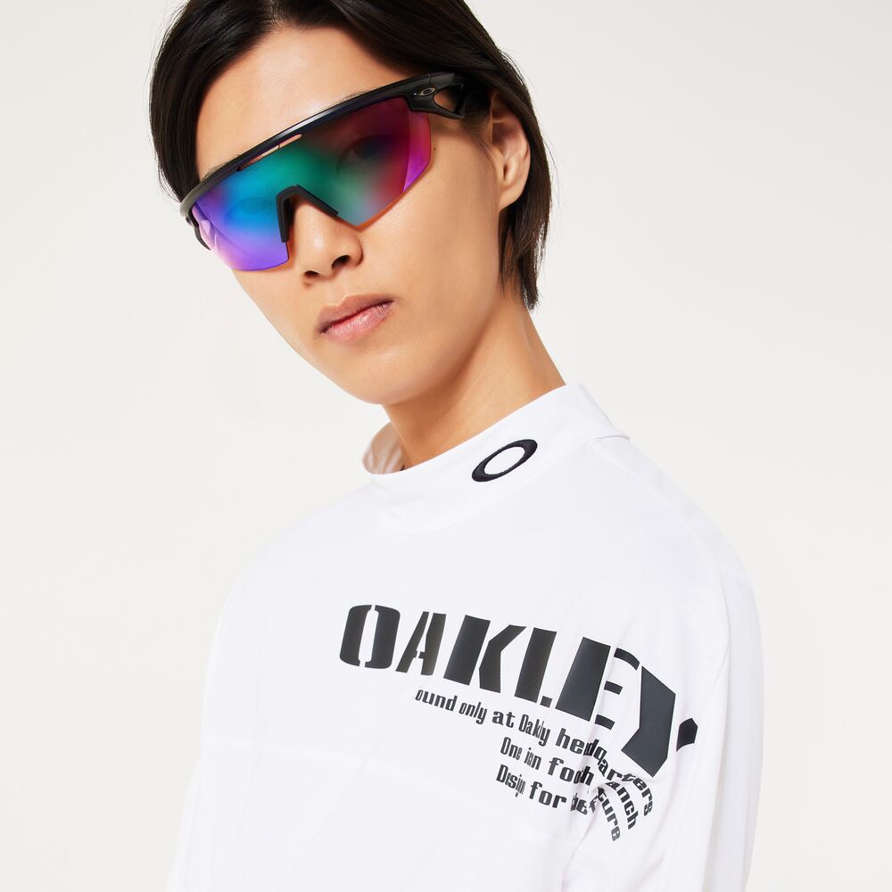 オークリー（OAKLEY）（メンズ）ゴルフウェア 吸汗速乾 接触冷感 TECH COLD SQUARE 半袖モックネックシャツ FOA407677-100