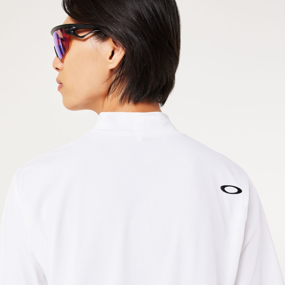 オークリー（OAKLEY）（メンズ）ゴルフウェア 吸汗速乾 接触冷感 TECH COLD SQUARE 半袖モックネックシャツ FOA407677-100