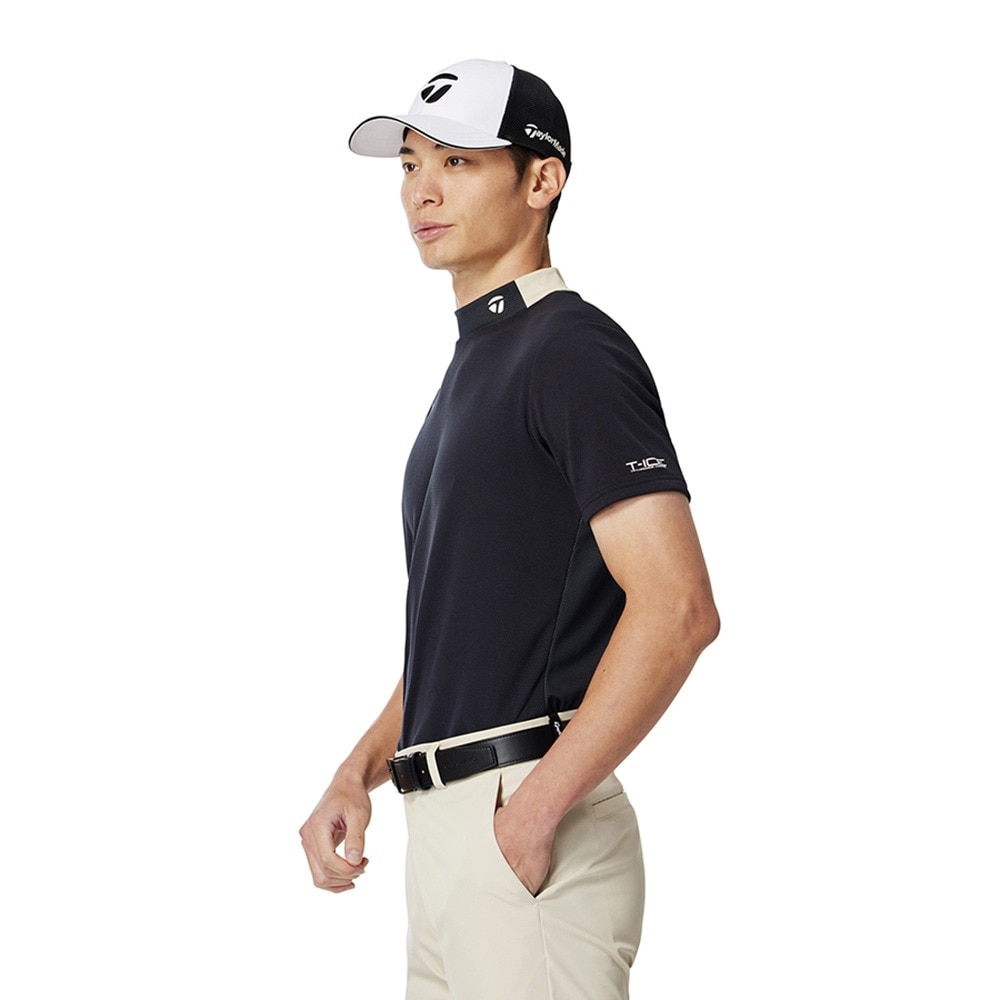 テーラーメイド（TAYLORMADE）（メンズ）ゴルフウェア 接触冷感 モックネック 半袖 T-ICEエアーロゴ M13266-UN648