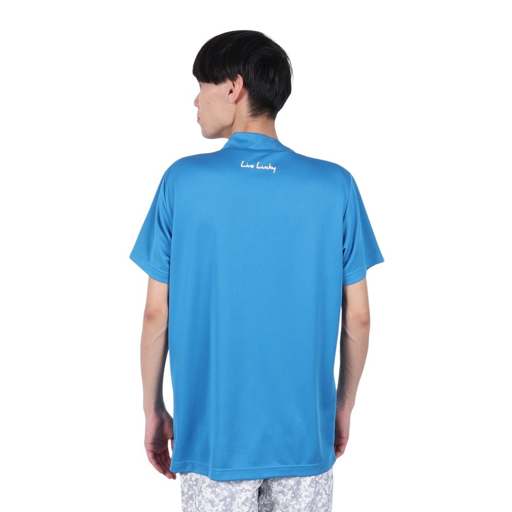 ブラッククローバー（Black Clover）（メンズ）ゴルフウェア 吸水速乾 半袖 LIVELUCKY ハイネックTシャツ BA5RTG02 BLU