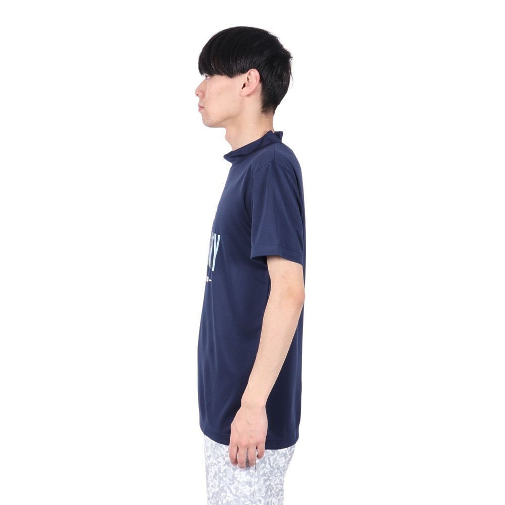 ブラッククローバー（Black Clover）（メンズ）ゴルフウェア 吸水速乾 半袖 LIVELUCKY ハイネックTシャツ BA5RTG02 NVY