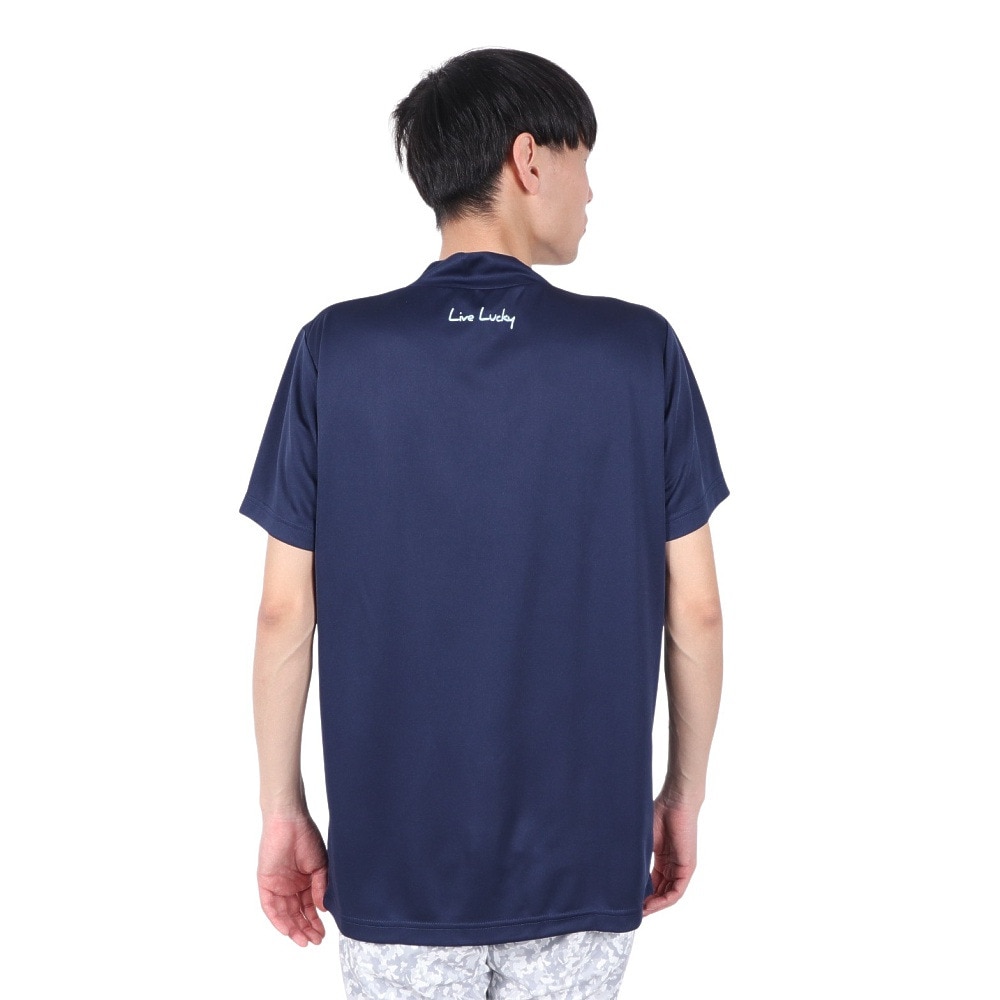 ブラッククローバー（Black Clover）（メンズ）ゴルフウェア 吸水速乾 半袖 LIVELUCKY ハイネックTシャツ BA5RTG02 NVY