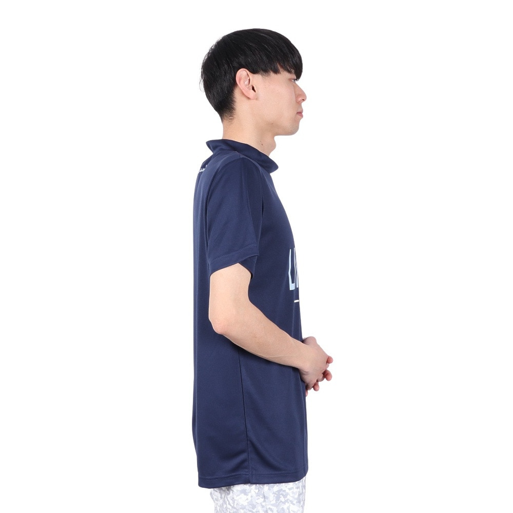 ブラッククローバー（Black Clover）（メンズ）ゴルフウェア 吸水速乾 半袖 LIVELUCKY ハイネックTシャツ BA5RTG02 NVY