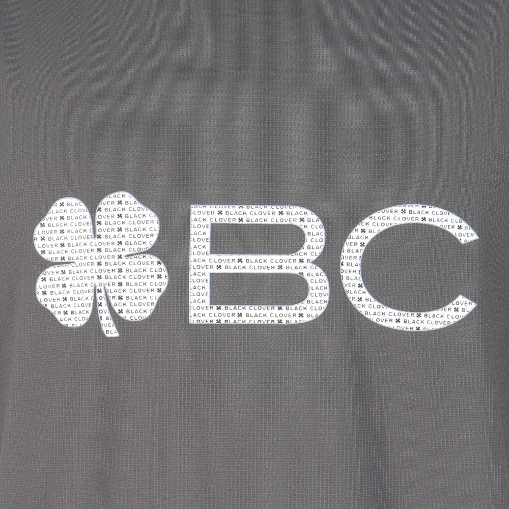 ブラッククローバー（Black Clover）（メンズ）ゴルフウェア 吸水速乾 半袖 ビッグロゴ ハイネックTシャツ BA5RTG03 GRY