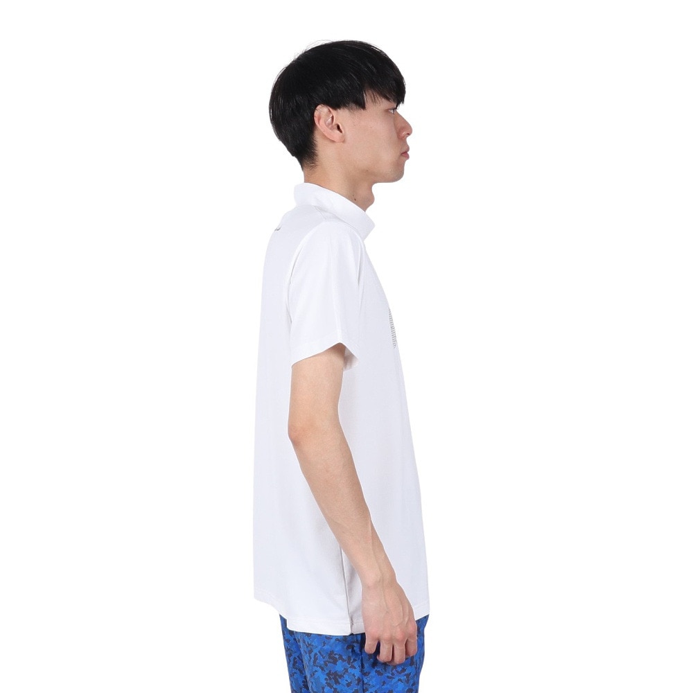 ブラッククローバー（Black Clover）（メンズ）ゴルフウェア 吸水速乾 半袖 ビッグロゴ ハイネックTシャツ BA5RTG03 WHT