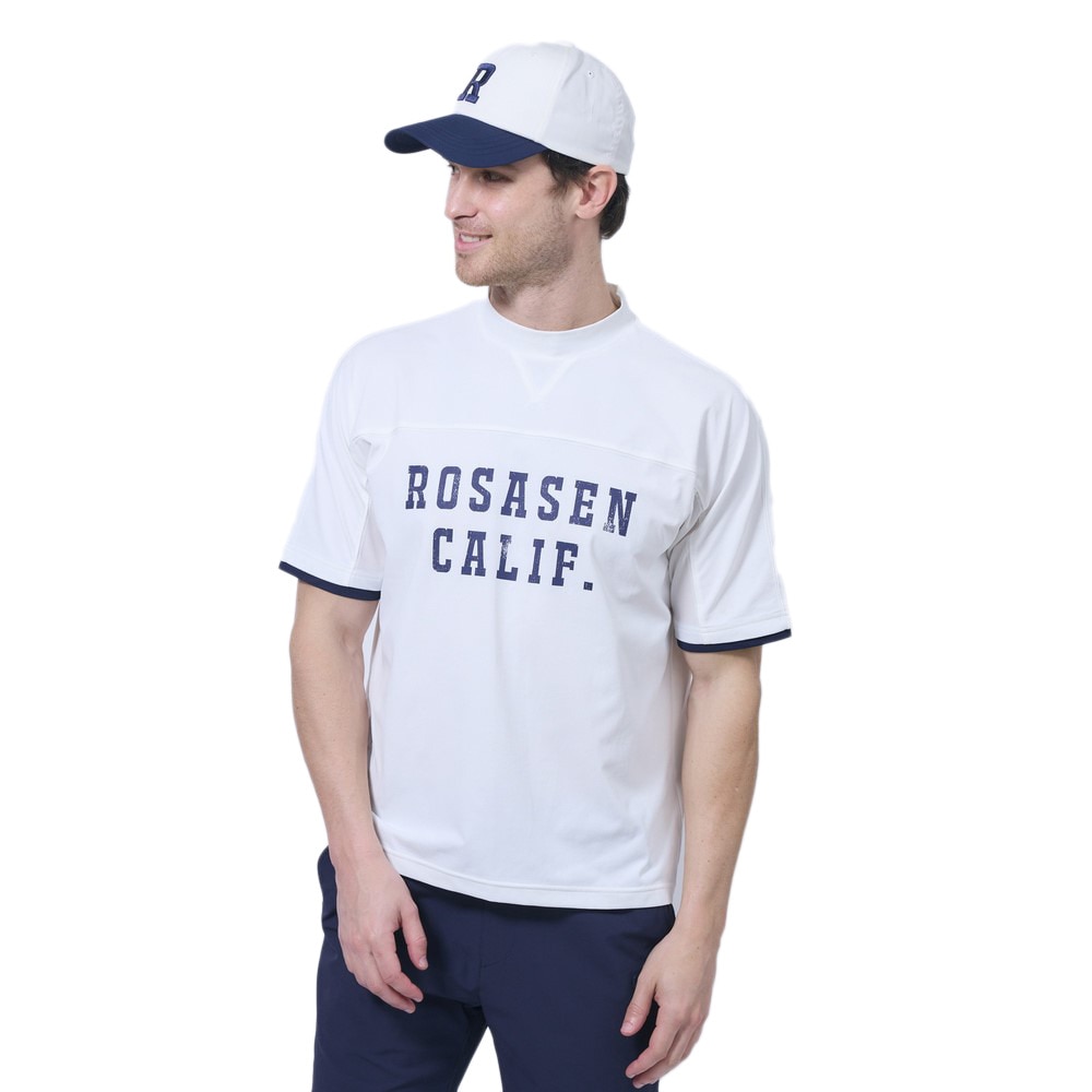 ROSASEN（メンズ）モックネック ゴルフ 半袖 ソロナ天竺 半袖モックネックシャツ 044-23241-25SS-005