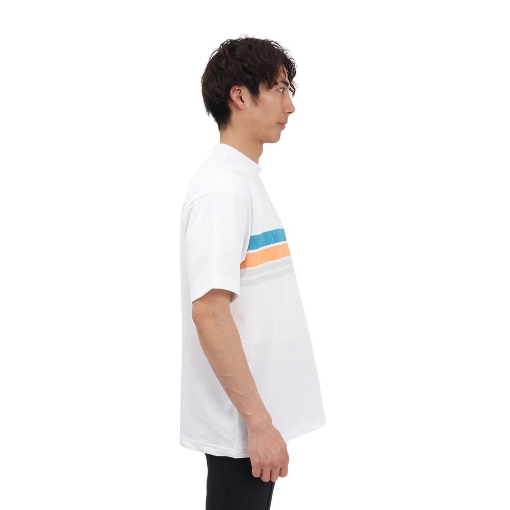 ROSASEN（メンズ）ゴルフウェア 吸水速乾 接触冷感 半袖 モックネック Tシャツ 044-23544-25SS-005