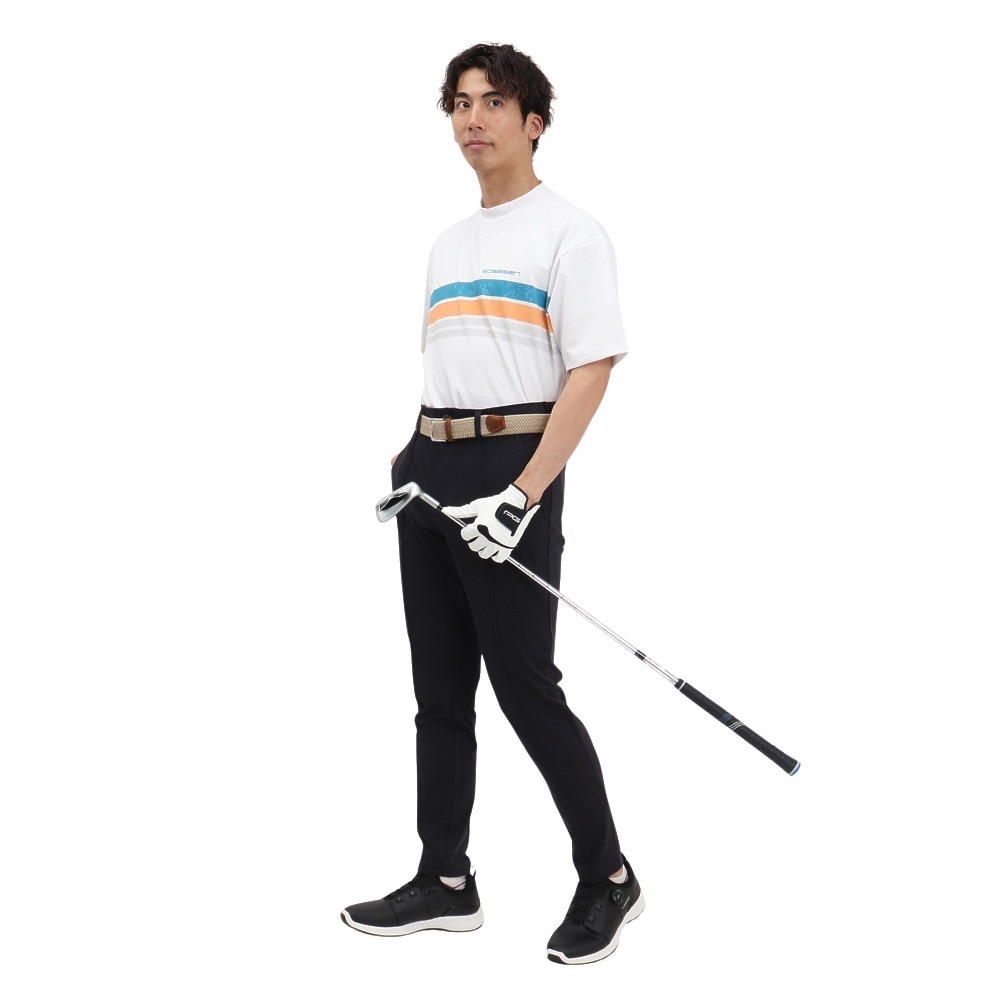 ROSASEN（メンズ）ゴルフウェア 吸水速乾 接触冷感 半袖 モックネック Tシャツ 044-23544-25SS-005