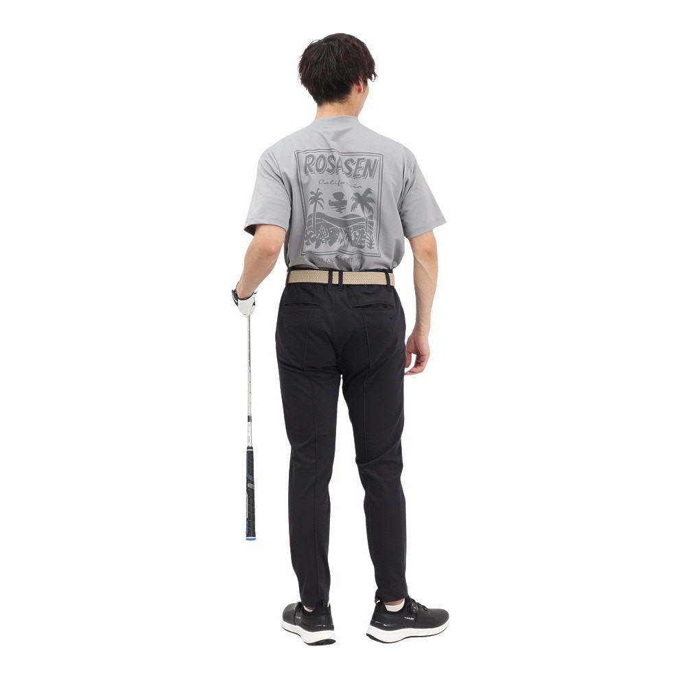 ROSASEN（メンズ）ゴルフウェア 吸水速乾 接触冷感 半袖 モックネック Tシャツ 044-23544-25SS-013