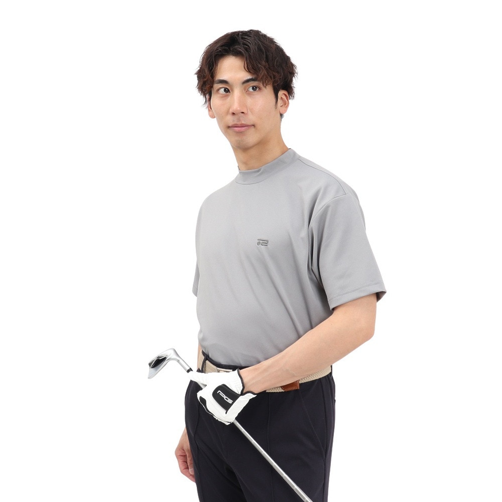 ROSASEN（メンズ）ゴルフウェア 吸水速乾 接触冷感 半袖 モックネック Tシャツ 044-23544-25SS-013