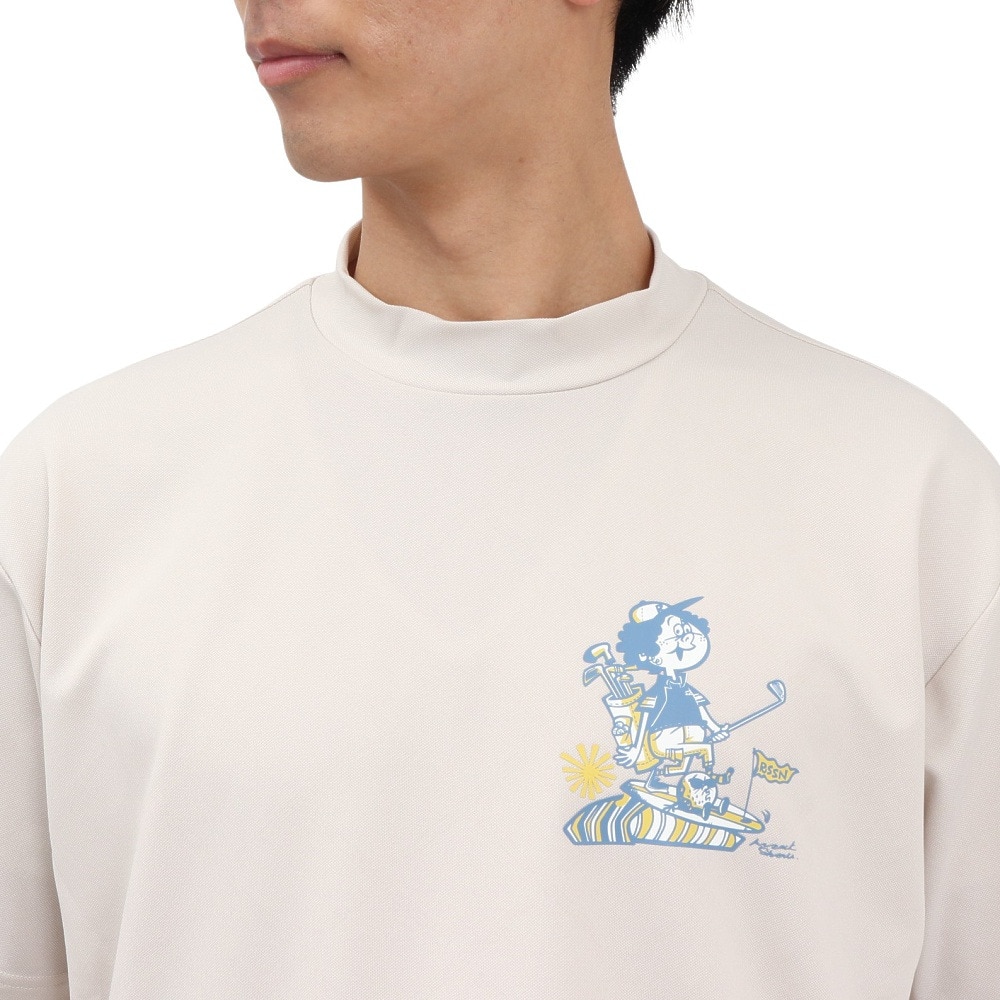 ROSASEN（メンズ）ゴルフウェア 吸水速乾 接触冷感 半袖 モックネック Tシャツ 044-23544-25SS-052