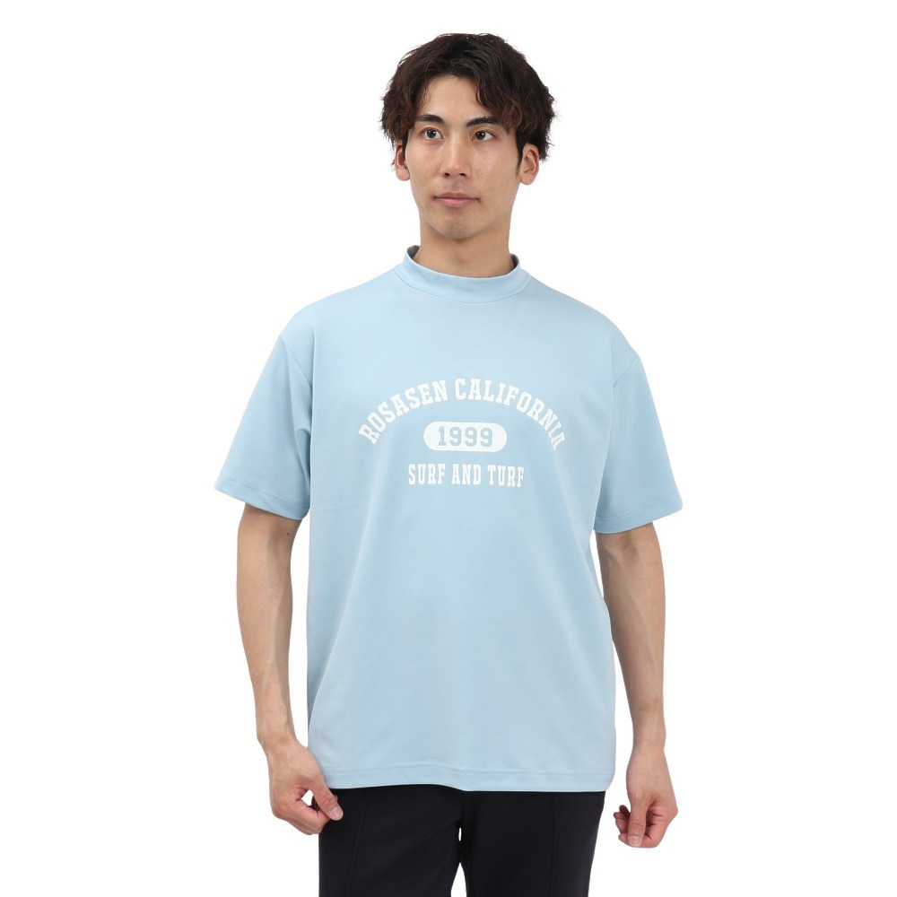 ROSASEN（メンズ）ゴルフウェア 吸水速乾 接触冷感 半袖 モックネック Tシャツ 044-23544-25SS-091