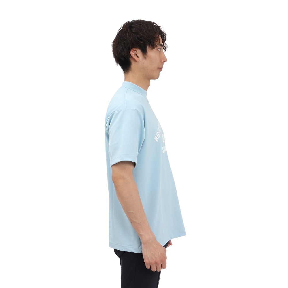 ROSASEN（メンズ）ゴルフウェア 吸水速乾 接触冷感 半袖 モックネック Tシャツ 044-23544-25SS-091