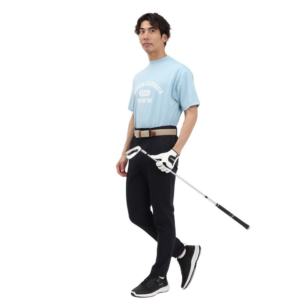 ROSASEN（メンズ）ゴルフウェア 吸水速乾 接触冷感 半袖 モックネック Tシャツ 044-23544-25SS-091