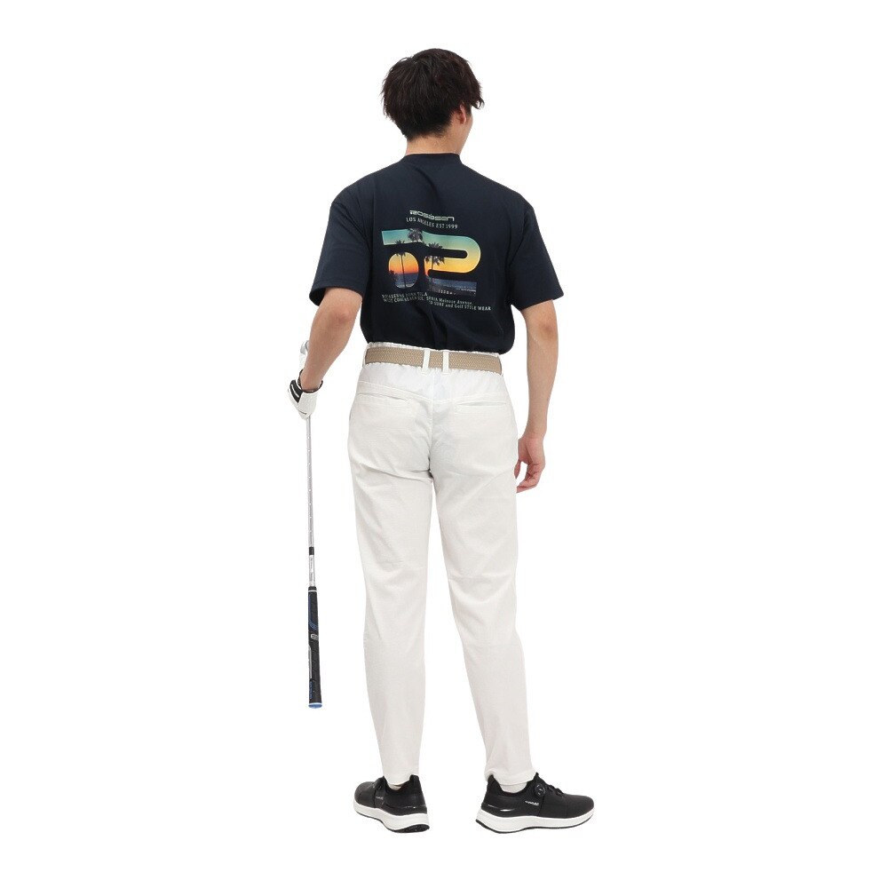 ROSASEN（メンズ）ゴルフウェア 吸水速乾 接触冷感 半袖 モックネック Tシャツ 044-23544-25SS-098