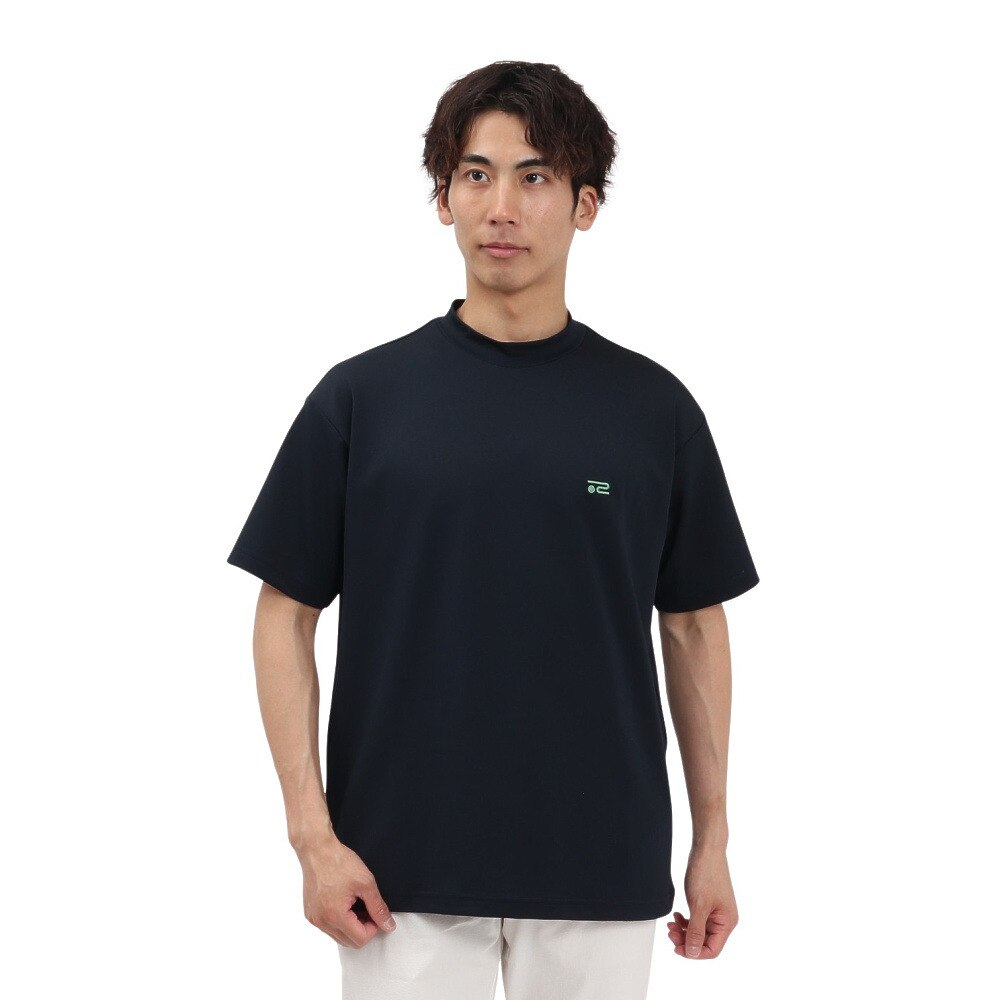 ROSASEN（メンズ）ゴルフウェア 吸水速乾 接触冷感 半袖 モックネック Tシャツ 044-23544-25SS-098