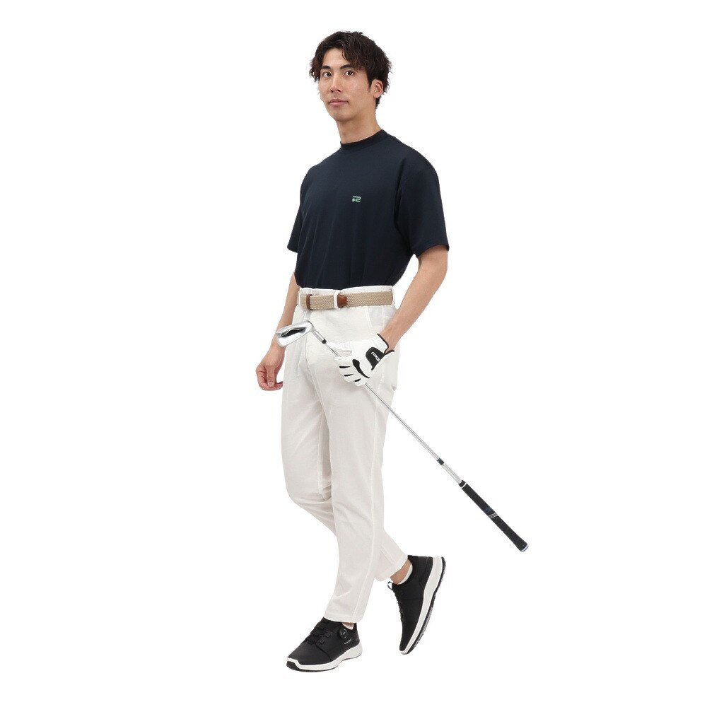 ROSASEN（メンズ）ゴルフウェア 吸水速乾 接触冷感 半袖 モックネック Tシャツ 044-23544-25SS-098