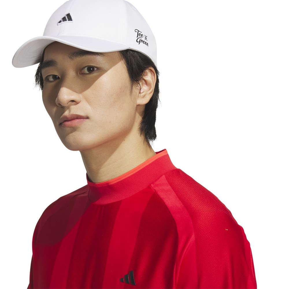 アディダス（adidas）（メンズ）ゴルフウェア 吸湿 アディゼロ ボディマッピング ジャカード 半袖モックネックシャツ KUK73-JG1316RED