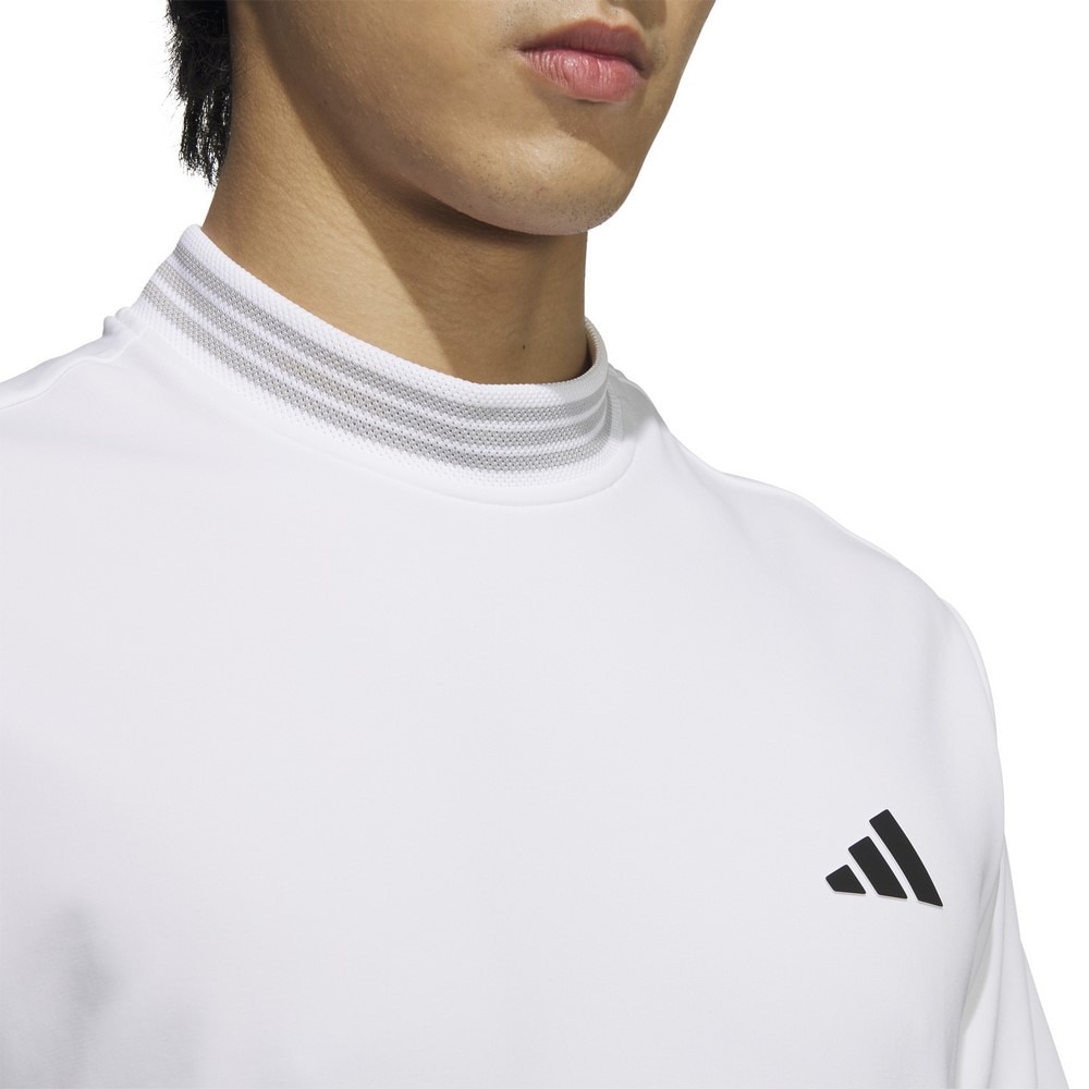アディダス（adidas）（メンズ）ゴルフウェア スリーストライプス モックネック 半袖シャツ KVH10-JE7128W