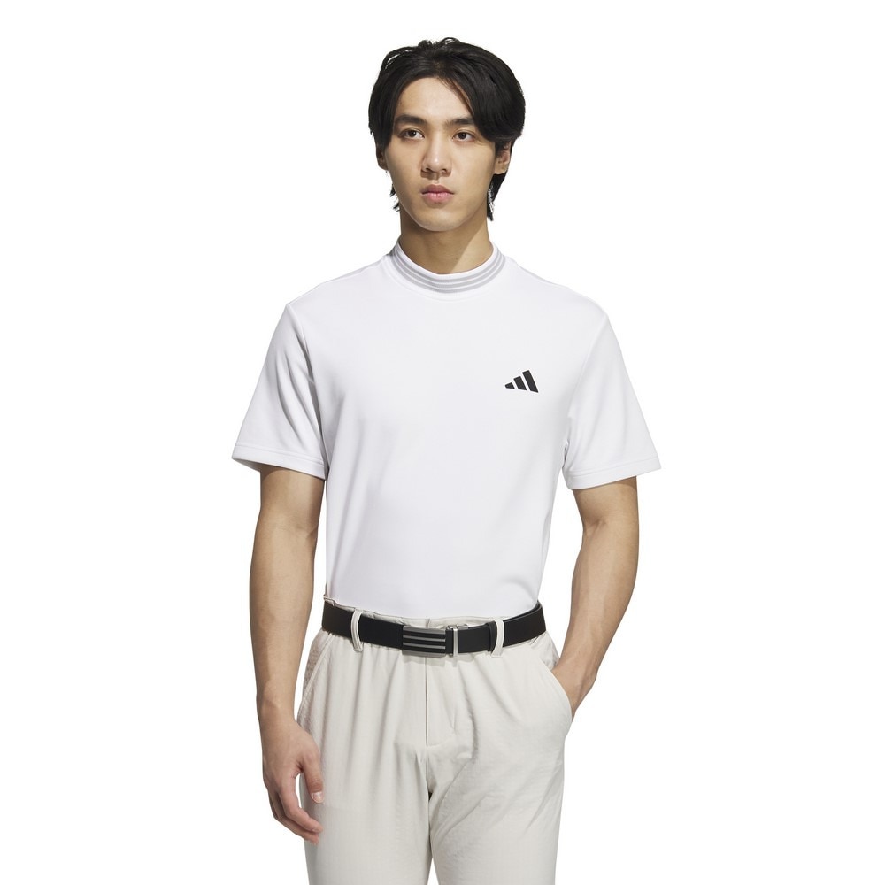アディダス（adidas）（メンズ）ゴルフウェア スリーストライプス モックネック 半袖シャツ KVH10-JE7128W