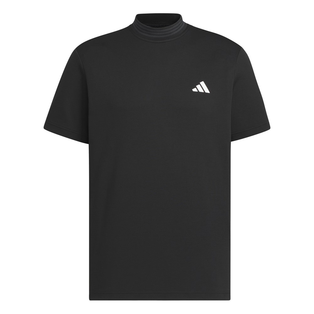 アディダス（adidas）（メンズ）ゴルフウェア スリーストライプス 半袖 モックネックシャツ KVH10-JF6269BLK