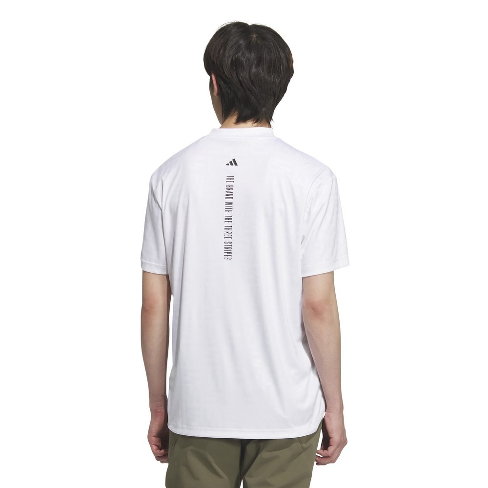 アディダス（adidas）（メンズ）ゴルフウェア BOSロゴ柄デボス モックネック 半袖シャツ KVH25-JE7143W