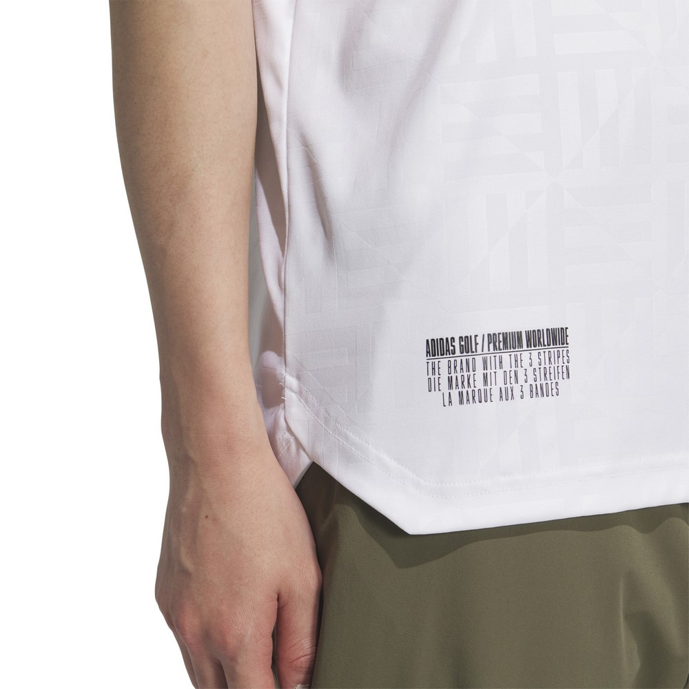 アディダス（adidas）（メンズ）ゴルフウェア BOSロゴ柄デボス モックネック 半袖シャツ KVH25-JE7143W