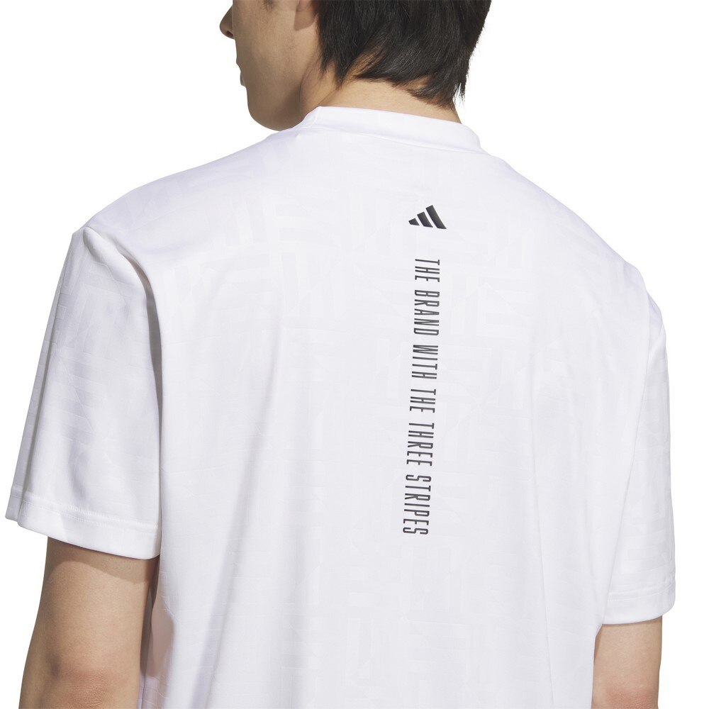 アディダス（adidas）（メンズ）ゴルフウェア BOSロゴ柄デボス モックネック 半袖シャツ KVH25-JE7143W