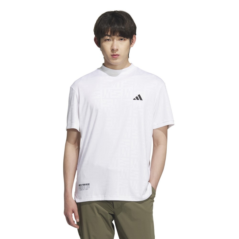 アディダス（adidas）（メンズ）ゴルフウェア BOSロゴ柄デボス モックネック 半袖シャツ KVH25-JE7143W