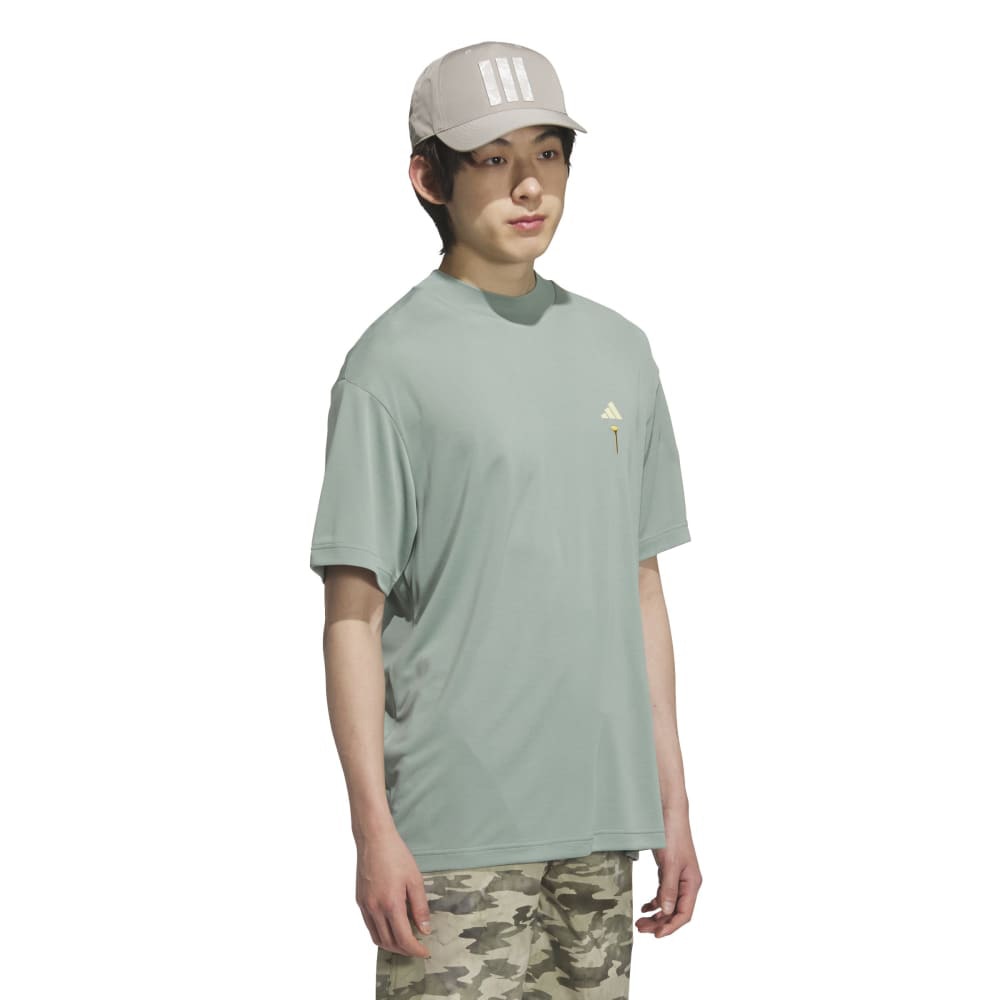 アディダス（adidas）（メンズ）ゴルフウェア 吸汗速乾 HEAT .RDY バックグラフィックモックネック半袖シャツ KTI83-JG3914DGRN