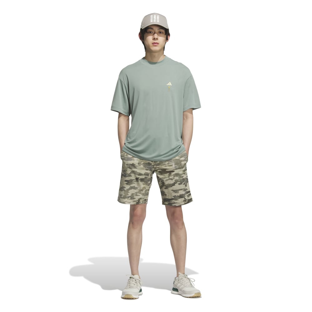 アディダス（adidas）（メンズ）ゴルフウェア 吸汗速乾 HEAT .RDY バックグラフィックモックネック半袖シャツ KTI83-JG3914DGRN