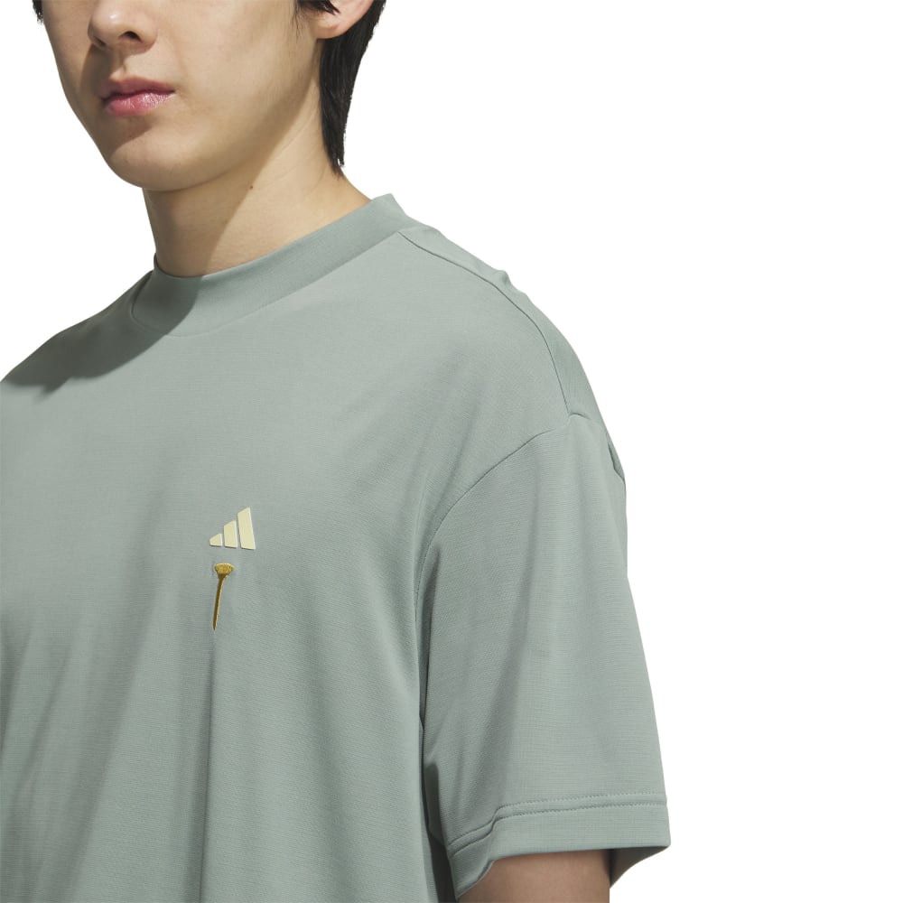アディダス（adidas）（メンズ）ゴルフウェア 吸汗速乾 HEAT .RDY バックグラフィックモックネック半袖シャツ KTI83-JG3914DGRN