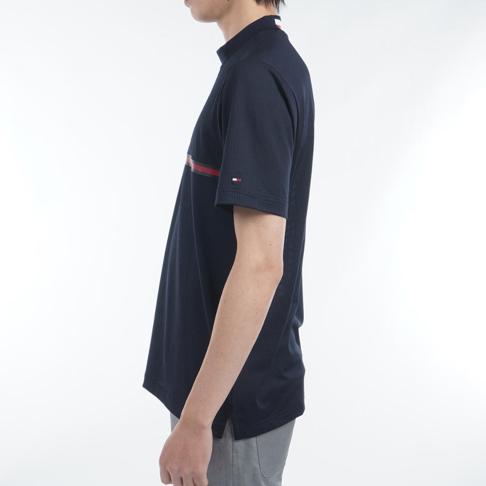 トミー ヒルフィガー ゴルフ（TOMMY HILFIGER GOLF）（メンズ）ゴルフウェア 吸水速乾 抗菌防臭 HILFIGER 半袖モックネックシャツ THMA527-NVY