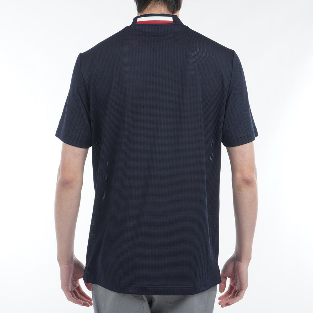トミー ヒルフィガー ゴルフ（TOMMY HILFIGER GOLF）（メンズ）ゴルフウェア 吸水速乾 抗菌防臭 HILFIGER 半袖モックネックシャツ THMA527-NVY