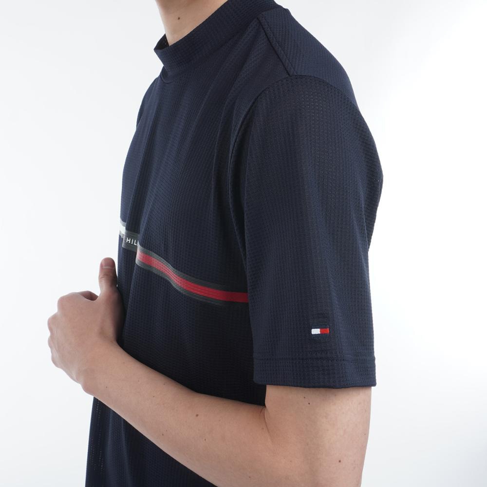 トミー ヒルフィガー ゴルフ（TOMMY HILFIGER GOLF）（メンズ）ゴルフウェア 吸水速乾 抗菌防臭 HILFIGER 半袖モックネックシャツ THMA527-NVY