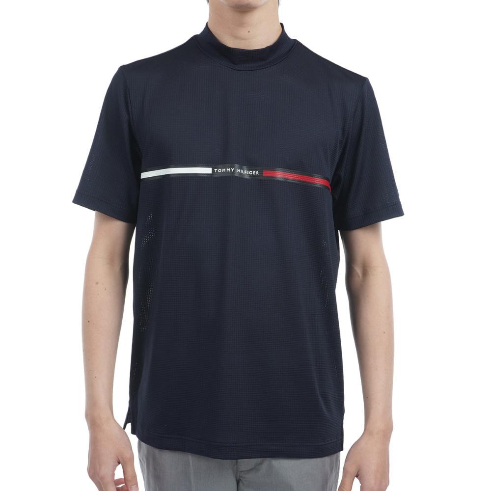 トミー ヒルフィガー ゴルフ（TOMMY HILFIGER GOLF）（メンズ）ゴルフウェア 吸水速乾 抗菌防臭 HILFIGER 半袖モックネックシャツ THMA527-NVY