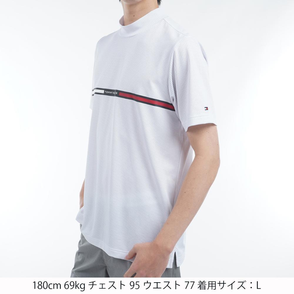 トミー ヒルフィガー ゴルフ（TOMMY HILFIGER GOLF）（メンズ）ゴルフウェア 吸水速乾 抗菌防臭 HILFIGER 半袖モックネックシャツ THMA527-WHT