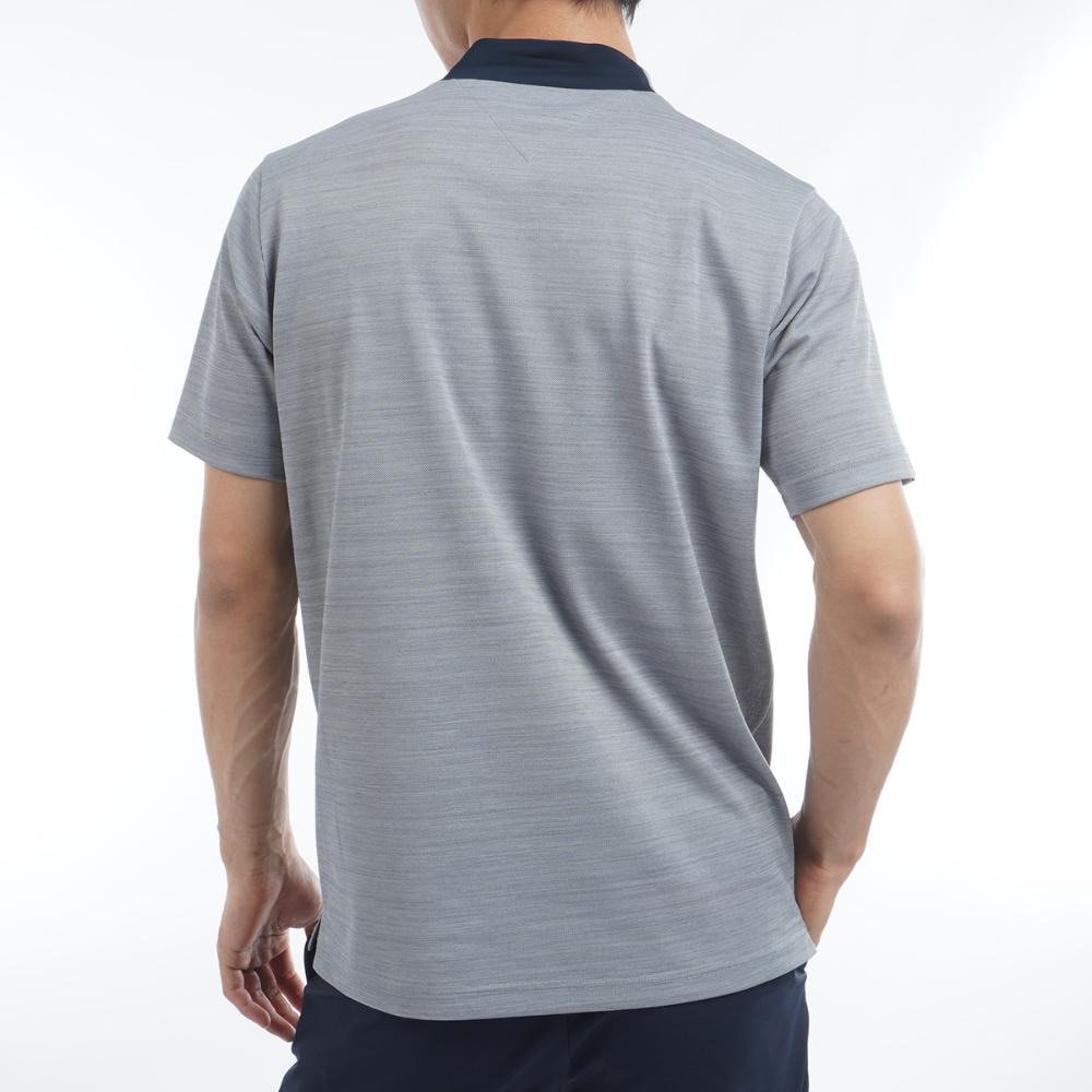 トミー ヒルフィガー ゴルフ（TOMMY HILFIGER GOLF）（メンズ）ゴルフウェア 吸水速乾 エンボスロゴ 半袖モックネックシャツ THMA532-GRY