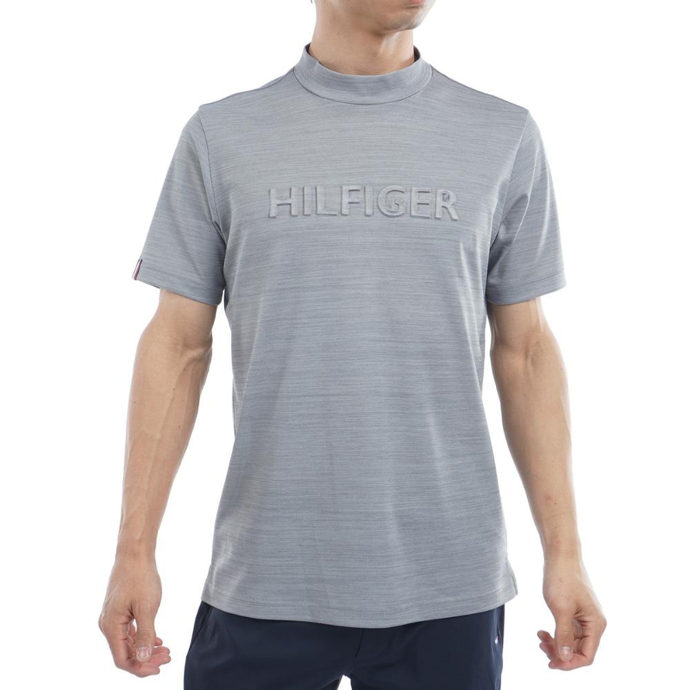 トミー ヒルフィガー ゴルフ（TOMMY HILFIGER GOLF）（メンズ）ゴルフウェア 吸水速乾 エンボスロゴ 半袖モックネックシャツ THMA532-GRY