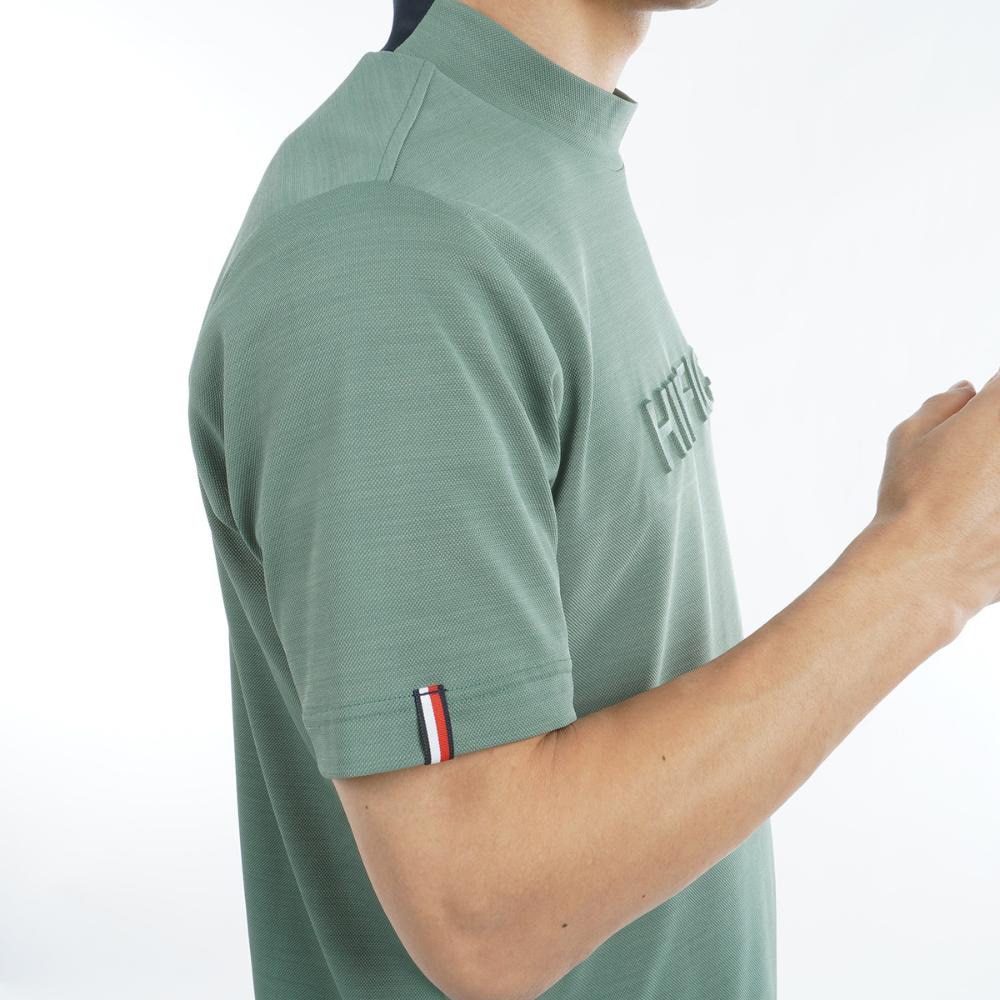 トミー ヒルフィガー ゴルフ（TOMMY HILFIGER GOLF）（メンズ）ゴルフウェア 吸水速乾 エンボスロゴ 半袖モックネックシャツ THMA532-OLV