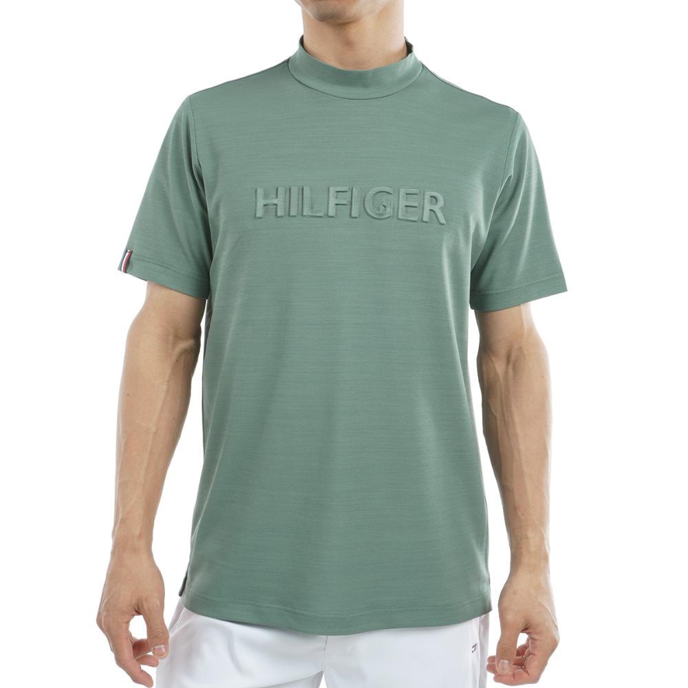 トミー ヒルフィガー ゴルフ（TOMMY HILFIGER GOLF）（メンズ）ゴルフウェア 吸水速乾 エンボスロゴ 半袖モックネックシャツ THMA532-OLV