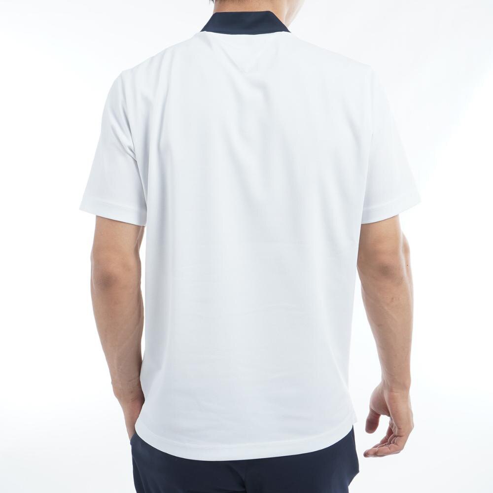 トミー ヒルフィガー ゴルフ（TOMMY HILFIGER GOLF）（メンズ）ゴルフウェア 吸水速乾 エンボスロゴ 半袖モックネックシャツ THMA532-WHT