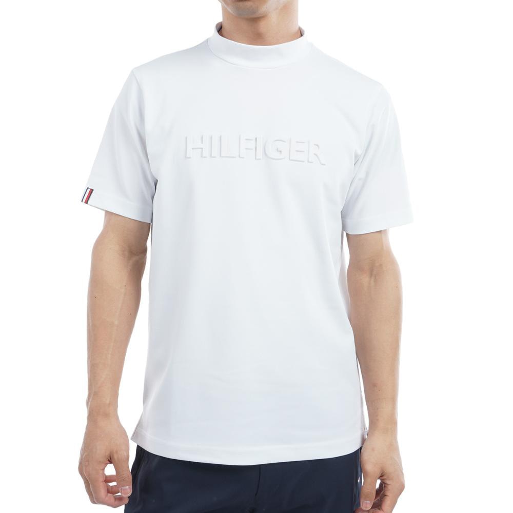 トミー ヒルフィガー ゴルフ（TOMMY HILFIGER GOLF）（メンズ）ゴルフウェア 吸水速乾 エンボスロゴ 半袖モックネックシャツ THMA532-WHT
