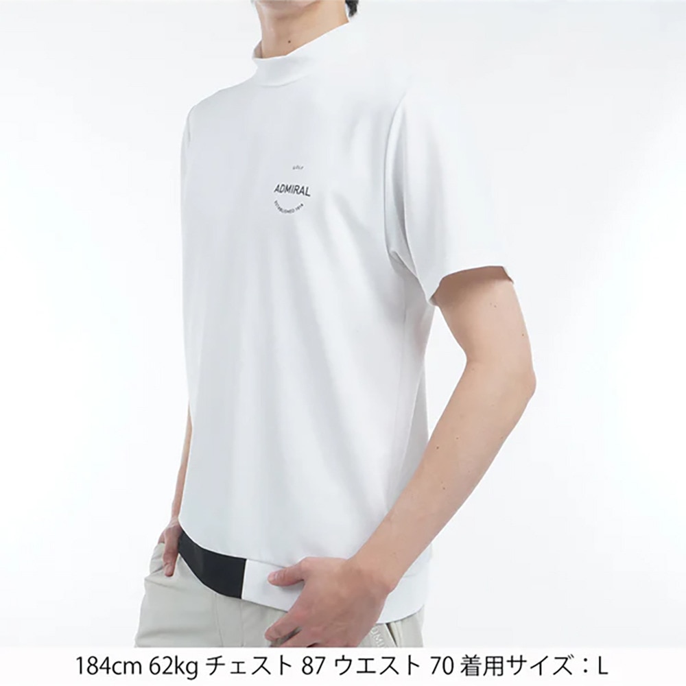 アドミラル ゴルフ（Admiral GOLF）（メンズ）ゴルフウェア 半袖 ミニワッフル モックネックシャツ ADMA507-WHT
