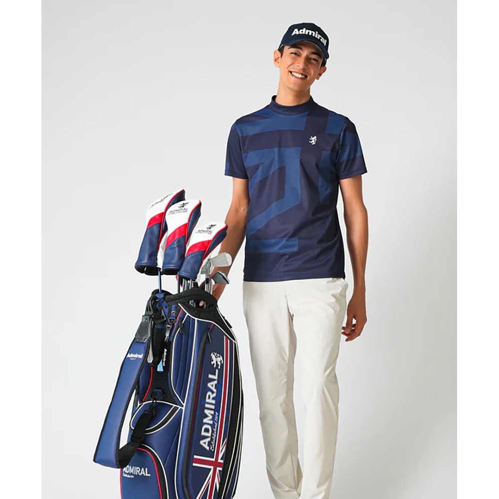 アドミラル ゴルフ（Admiral GOLF）（メンズ）ゴルフウェア 半袖 UJモックネックシャツ ADMA509-NVY