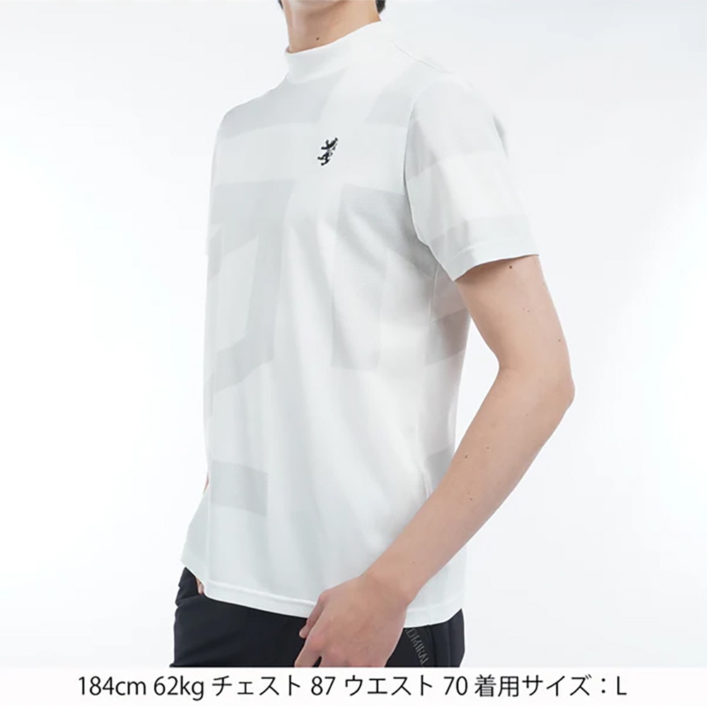 アドミラル ゴルフ（Admiral GOLF）（メンズ）ゴルフウェア 半袖 UJモックネックシャツ ADMA509-WHT