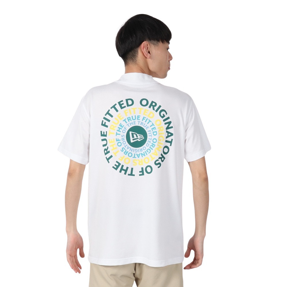 ニューエラ（NEW ERA）（メンズ、レディース）ゴルフウェア 吸汗速乾 抗菌 半袖 ミッドネック 鹿の子 Tシャツ Circle OOTTF 14391497