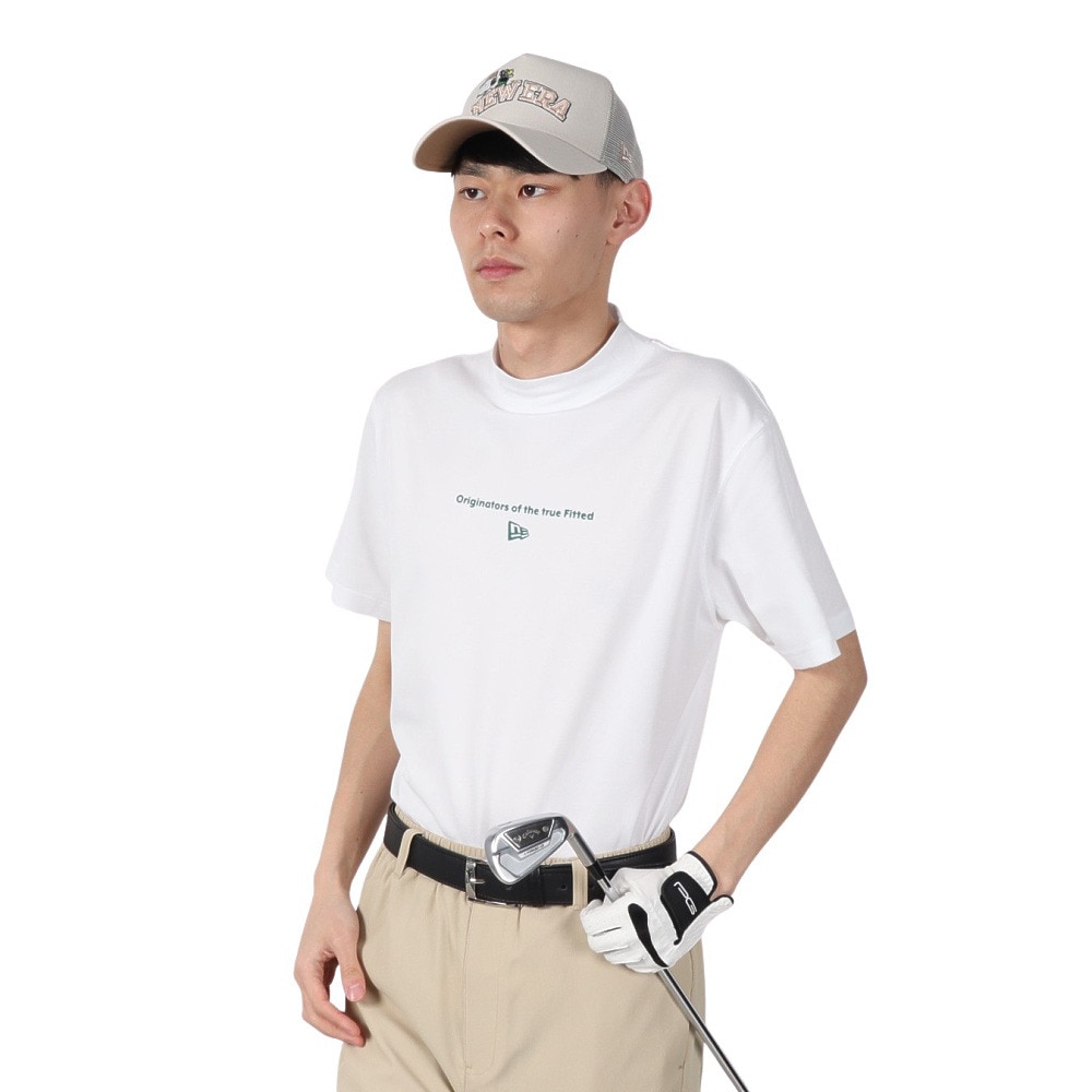 ニューエラ（NEW ERA）（メンズ、レディース）ゴルフウェア 吸汗速乾 抗菌 半袖 ミッドネック 鹿の子 Tシャツ Circle OOTTF 14391497